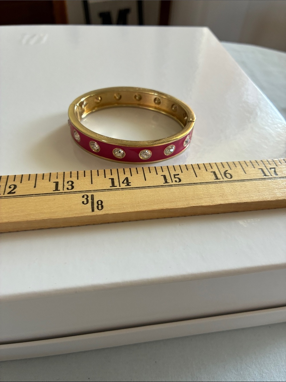 Possible kate spade Hot Pink Enamel Crystal-Stud Bangle - Picture 6 of 6